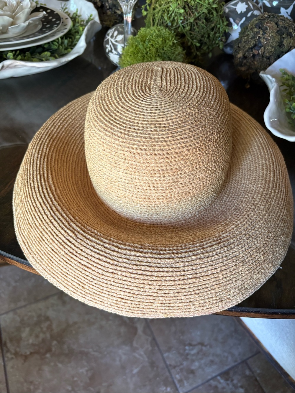 Helen Kaminski Wide Brim Straw Sun Hat - Natural Tan - Picture 7 of 8